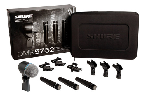 Set Kit Estudio 4 Micrófonos Para Batería Shure Dmk57-52 Cuo