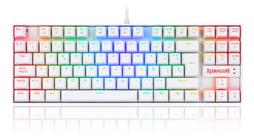 Teclado Mecánico Redragon K552w Rgb Sp Switch Red Blanco