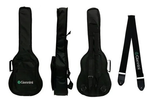 Bag Capa Almofadada P/ Violão Baby Giannini Preto + Correia