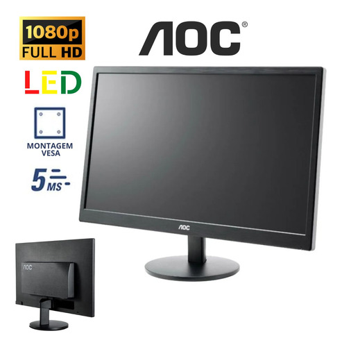 Monitor Aoc Slim 22 Polegadas Led Widescreen Full Hd