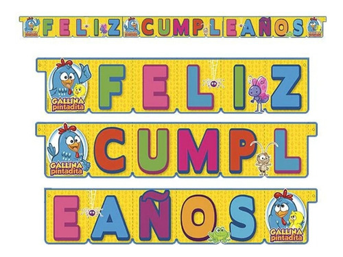 Guirnalda Feliz Cumpleaños Gallina Pintada