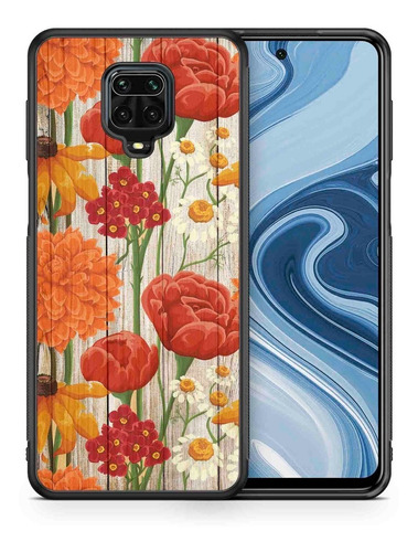 Funda Xiaomi Redmi  Flores En Madera 2 Tpu Uso Rudo