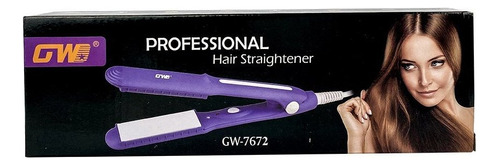 Plancha De Cabello Gw-7672 Professional De Ceramica Color Negro 220v