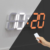 Reloj De Pared Led 3d Big Plus Dual (blanco/naranja), Reloj 