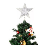 Decoración Navideña: Estrella Plateada Árbol Navidad