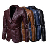 Nueva Chaqueta De Cuero For Hombre Primavera Otoño Blazer