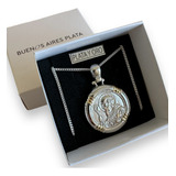 Cadena Dije Plata 925 Oro 18k Medalla Santo San Benito Joya