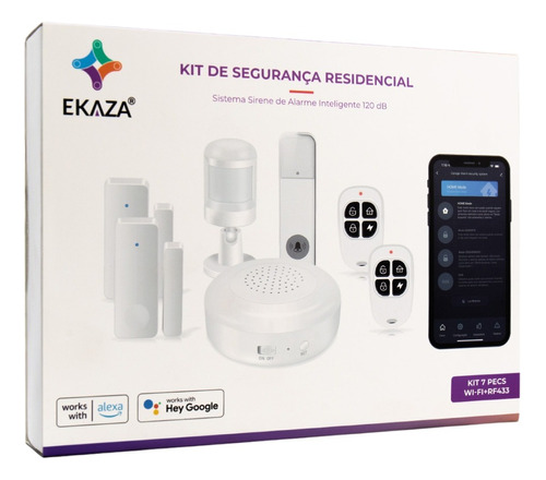 Kit Alarme Residencial Smart Segurança Wifi Alexa E Google
