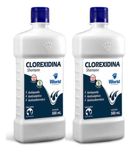 Shampoo Clorexidina Dugs 500ml Antisseborreico E Queda - 2x