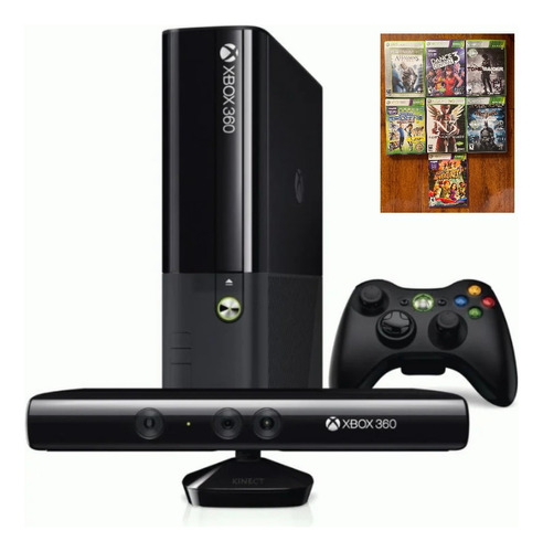 Xbox 360 E Kinect 4gb + Sensor Kinet + 1 Control + 7 Juegos
