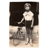 Fotografia Antiga Menino Com Triciclo - Anos 50