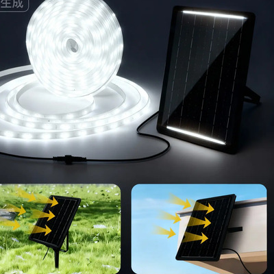 Aigostar Tira Led Solar 20m 200w Ip65 Exterior Rgb Blanco Frío Monocristalino