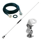 Antena Móvel Px 67cm Suporte Inox Tubo Grade Cabo 5,47mts