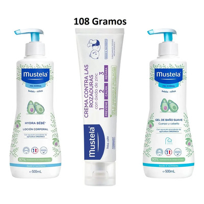 Mustela Kit Hydra Bebe \u002F Gel De Baño \u002F Pomada Rozaduras   | Envío gratis