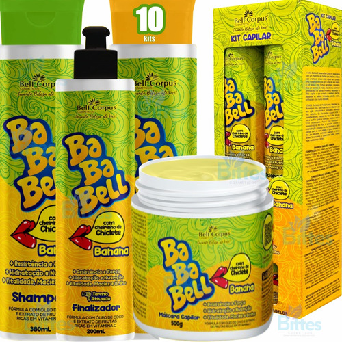 10 Kit Bababell Banana Bell Corpus Nutrição E Brilho Atacado