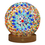 Lampara Para Mesa Esfera Bohemia Turco Mosaico Barroco 11cm 