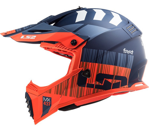 Casco Cross Ls2 Mx 437 Fast Evo Xcode Kevlar Moto Delta