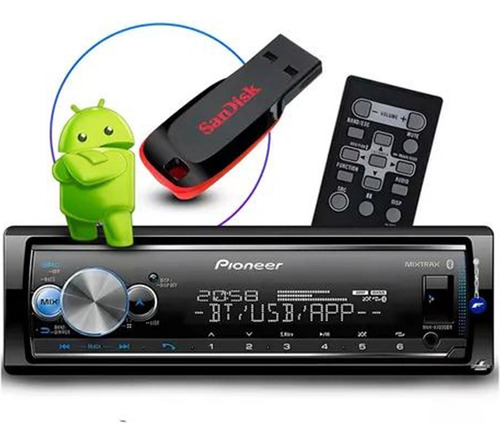  Aparelho Som Pioneer Mvh-x700br Bluetooth Mixtrax + Brinde