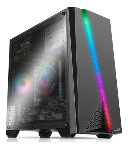 Gabinete Gamer Pc Sentey F10 Rgb Usb 3.0 Ventana Lateral