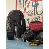 Nikon D3500 Kit Profesional 500 Disparos/ 18-55mm + 70-300mm
