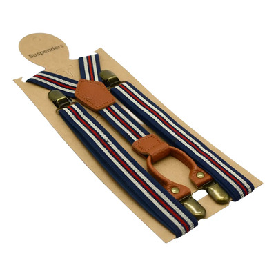 Tirantes Suspenders De Piel Con Correa De Botón De 4 Clips Color Bordó | Meses sin interés