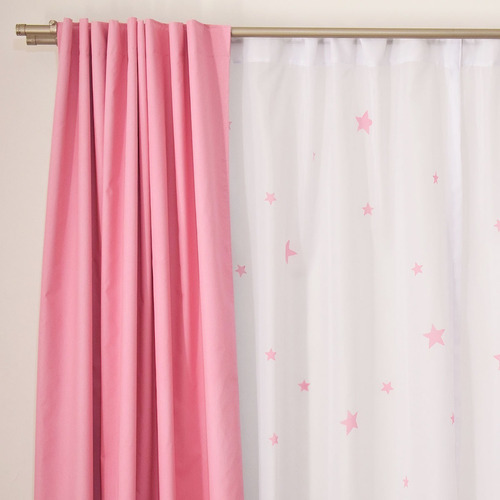 Cortinas Dobles De Blackout Y Batista Estampada