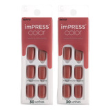 2cx Unha Autocolante Impress Color Curta Platonic Pink Kiss