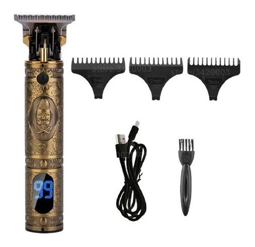 Máquina Cabelo Barba Ultra Max Barber Gold Max Shaver Led