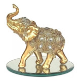 Elefante Enfeite Brilho Resina Sabedoria/sorte Indiano 