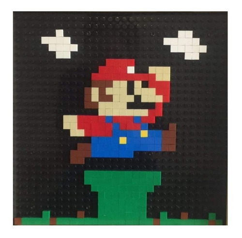 Cuadro Arte Pixel -  Mario Bros Saltando