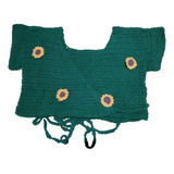 Crop Top Tejido 60s Crochet Girasol Hippie