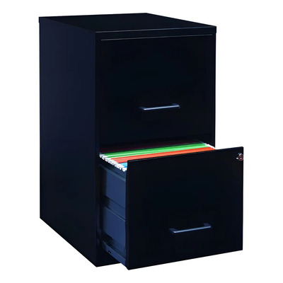Archivero Metálico Negro 2 Cajones con Cerradura Soporte Carpetas Hirsh | Envío gratis