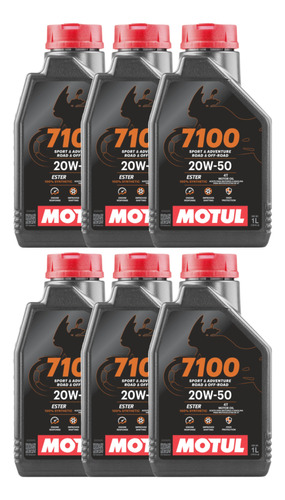 Aceite Moto 4t 7100 20w50 100% Sintetico Motul 6 Litros