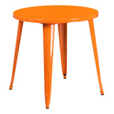 Flash Furniture Jeffrey Mesa Redonda De Metal Naranja Para I
