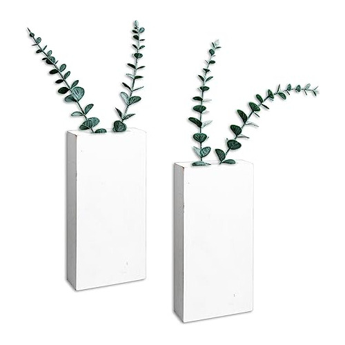 2 Pcs De Maceteros De Pared De Madera Plantas Artificia...