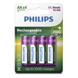 4 Pilhas Recarregável Philips Aa 2500mah Xbox Camera