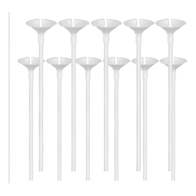 96 Portaglobos Globo Vara Y Copa Grande Globo 18 Blanco | Envío gratis