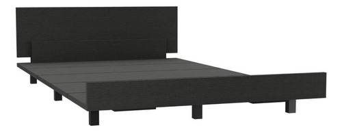 Cama Semi Doble Wesley, Wengue, Con Patas Metálicas Zf Color Wengue Wesley