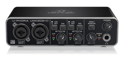 Interface Placa De Audio Behringer U-phoria Umc202hd