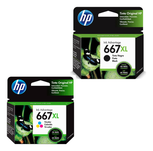 Kit Cartuchos Hp 667xl Preto Color 1275 2376 2775 2776 6475