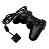 Controle Para Playstation 2 Com Fio E Analógico  Cor Preto