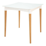 Mesa Tramontina Diana 70x70cm Branco Pernas De Madeira