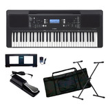 Teclado Musical Yamaha Psr-e373 Preto + Suporte X + Capa