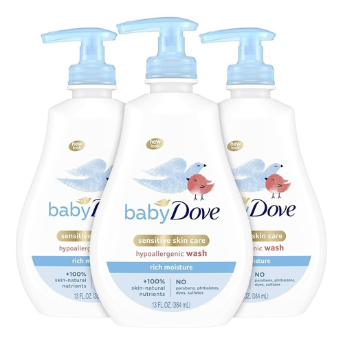 Gel De Ducha Para Bebes Baby Dove Tip To Toe (3 Botes) Jabón