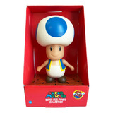 Boneco Toad Azul Brinquedo Super Mario Bros Grande