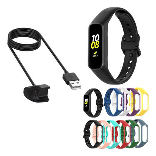 Combo Cargador Y 1 Malla Correa Para Reloj Fit2 Samsung R220