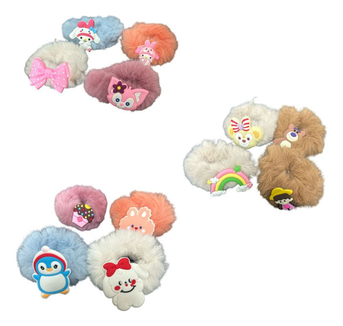 12pzs Donas Cabello Ligas Elasticas Scrunchie Felpa Peluche