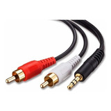 Cable Rca Miniplug Audio Auxiliar Macho 3,5 Mm 1.5 Mts 2x1