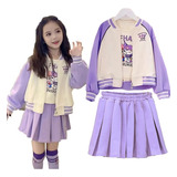 Traje De Béisbol De 3 Pcs Para Niña Kuromi Primavera Y Otoño