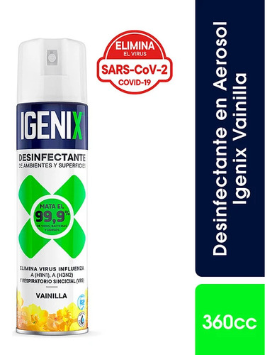 Igenix Desinfectante En Aerosol Vainilla 360cc